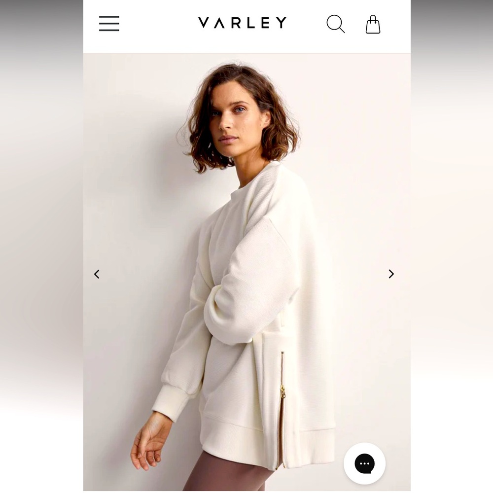 VARLEY Mae boyfriend sweater size XS in beige